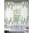 thumbnail image 2 of Green Leaf Sheer Curtains 63 Inch Long 2 Panels, Watercolor Leaves Pastoral Plant Spring Light Filtering Rod Pocket Semi Sheer Curtains, Sheer Voile Drapes for Living Room Bedroom, 52"x63", 2 of 5