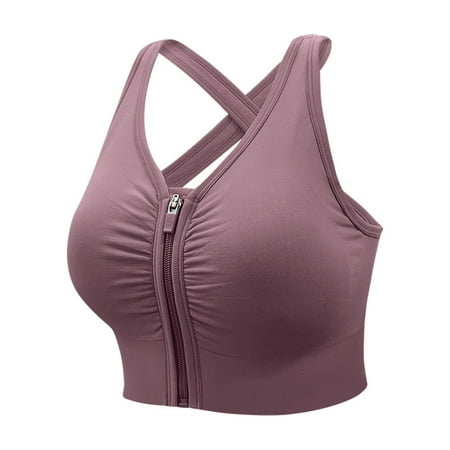 

CAICJ98 Bras for Women Strappy Sports Bra for Women Crisscross Back Light Support Yoga Bra with Removable Cups Purple L