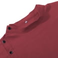 thumbnail image 6 of FINALGANG Mens Band Stand Collar Diagonal Side Button Solid Color Long Sleeve Long Tunic Side Split Loose Fit Ethnic Daily Casual Long Tops Czoy Top Red M, 6 of 8