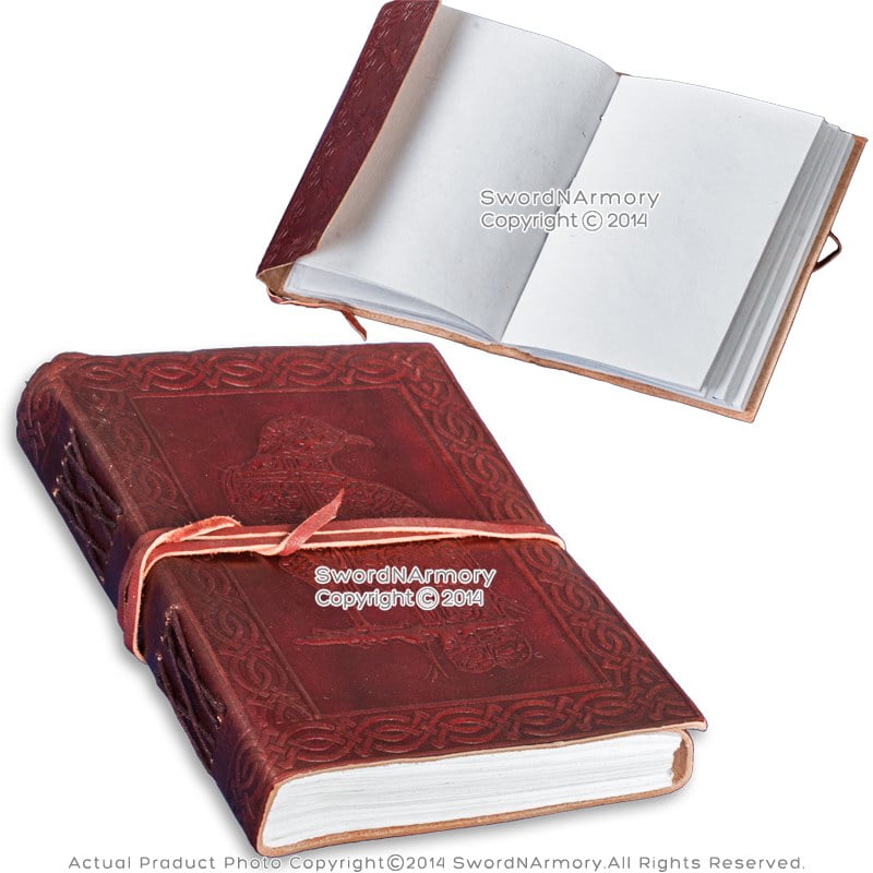 Genuine Leather Journal Notebook Notepad Book Hardcover Brown 3D Emboss Eagle