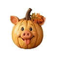 thumbnail image 2 of Halloween Pumpkin Decor Cute Pig Face 4.5 X 4.5 Inch Resin Statue for Outdoor Fall Porch Lawn Home Fall Decor Seasonal Display, 2 of 5