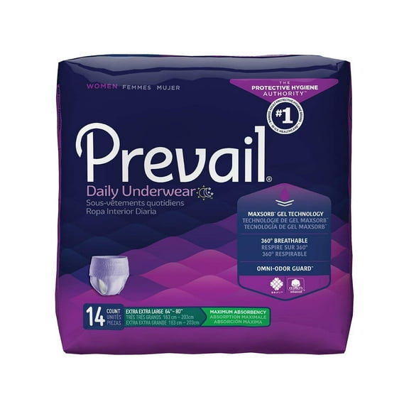 Prevail Underwear For Women, 2x-large, 64" - 80" Waist/hip Pack(age) (14 Each)