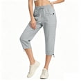 thumbnail image 2 of Thousandth Women's Cargo Capri Pants Casual Multi Pocket Cropped Scrub Lightweight Hiking Pants Joggers with Drawstring Hem Quick Dry Outdoor Trousers for Travel, 2 of 5