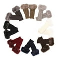 thumbnail image 2 of Faux Fur Arm Warmers Fingerless Thumb Hole Wrist Gloves Knitted Mitten Winter Gift Warm Gloves for Women(Light Gray), 2 of 4