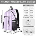 thumbnail image 3 of JIALIOU 14" Laptop Backpack Waterproof Airline Approved Stylish Casual Daypack for Travel Business College Work, Pale Violet and White Striped, 3 of 8