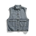 thumbnail image 2 of Nylon Rain Jacket Mens Men's Loose Denim Vest Jacket Summer Sleeveless Vest Street Style, 2 of 4