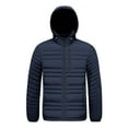 thumbnail image 5 of qucoqpe Men's Thermal Solid Long Sleeve Zip Up Puffer Parkas Down Jacket,Fleece Lined,Multi-pocket,with Detachable Hooded, 5 of 5