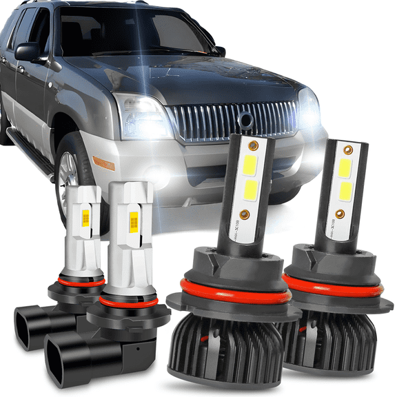 For Mercury Mountaineer 2004-2006 9007 9005/9006 LED Headlight High Low Beam Fog Light Pack of 4