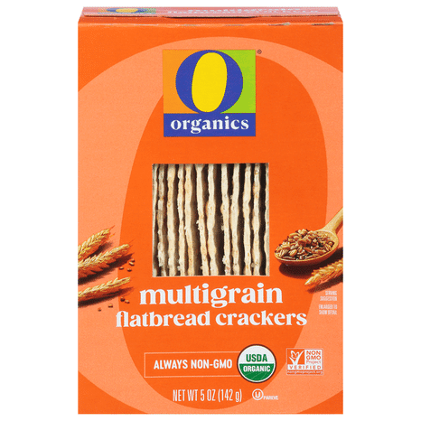 O O Organic Multigrain Flatbread Crackers, 9 Grains, 5 oz