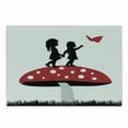 thumbnail image 1 of Mushroom Cutting Board, Silhouettes of 2 Little Girl on Huge Toadstool, Decorative Tempered Glass Cutting and Serving Board, in 3 Sizes, by Ambesonne, 1 of 2