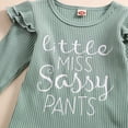 thumbnail image 5 of CAICJ98 Baby Girl Clothes 3Pcs Newborn Fall Winter Knit Ribbed Outfit Long Sleeve Romper Pants Headband Set, Size 3-6 Months, 5 of 7