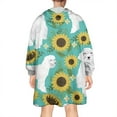 thumbnail image 2 of White Poodle Dog and Sunflowers Wearable Oversized Blanket,Wearable Blanket Hoodie for Adults,Cozy Hooded Blankets with Super Pockets,Super Warm Fuzzy Pullover for Women & Men, 2 of 6