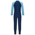 thumbnail image 4 of vastwit Kids Rash Guard One Piece Swimsuit Long Sleeve Full Body Wetsuits Athletic Surf Swimwear Navy Blue 3-4, 4 of 7