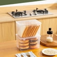thumbnail image 6 of New Release JGF844 Airtight Bread Storage Containers Bread Box Plastic Reusable Loaf Cake Clear Bread Dispenser Fresh Bread Organizer Bin, 6 of 8