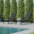 thumbnail image 2 of Flash Furniture Brazos Set of 2 Adjustable Chaise Lounge Chairs, Outdoor Five-Position Recliners, All Weather, Black/Black, 2 of 13