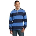 thumbnail image 1 of Sport-Tek ®  Classic Long Sleeve Rugby Polo. St301 M True Navy/ Carolina Blue, 1 of 1