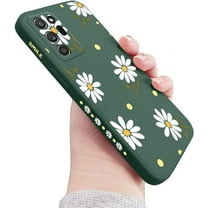 for Galaxy Note 20 Ultra Case Cute Daisy Pattern Full Camera Lens Protection Shockproof TPU Bumper Liquid Silicone Protective Cover Phone Cases for Samsung Galaxy Note 20 Ultra 5G 6.9"-Green