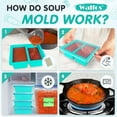 thumbnail image 3 of Walfos Silicone Freezer Tray with Lid, Soup Freezer Molds 4 Packs, Bin and Tongs, Silicone Soup Freezer Container, Perfect For Storing and Freezing Soup, Broth, Sauce, with 12 Removable Labels, 3 of 7