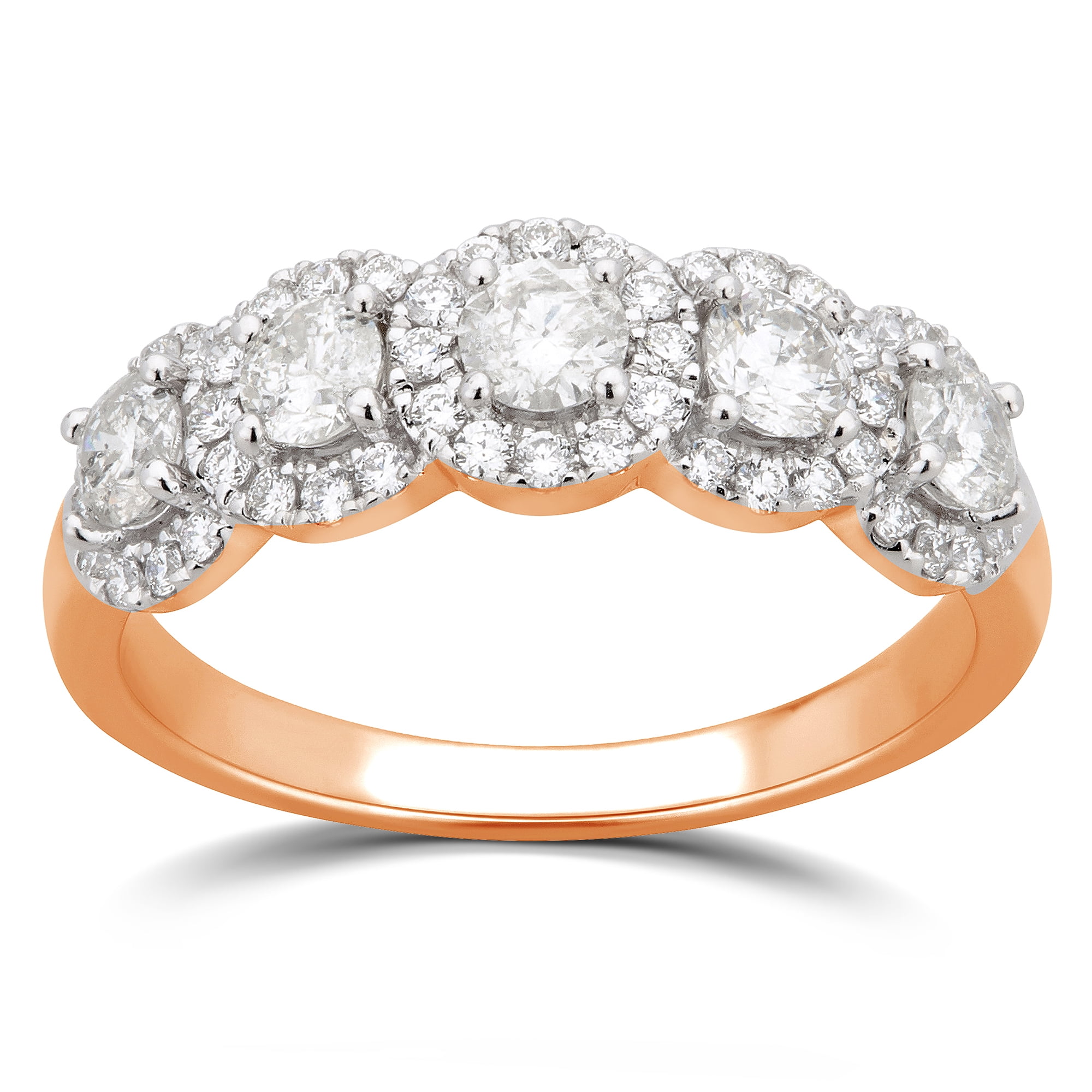 Arista 1.50 ct Round 5 Swarovski Stone Engagement Ring in Pink Sterling Silver