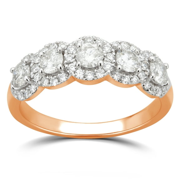 Arista 1.50 ct Round 5 Swarovski Stone Engagement Ring in Pink Sterling Silver