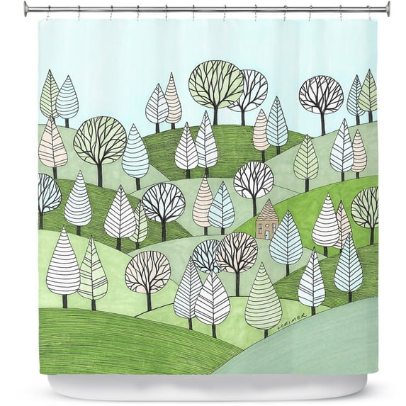 Shower Curtains 70" x 84" from DiaNoche Designs by Valerie Lorimer - Little Cottage In The Woods