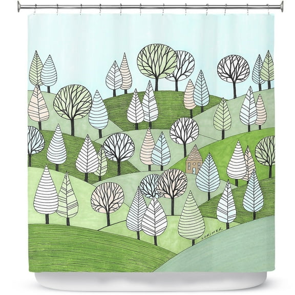 Shower Curtains 70" x 93" from DiaNoche Designs by Valerie Lorimer - Little Cottage In The Woods