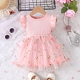 thumbnail image 4 of SGMVNU Toddler Baby Girls Tutu Dress Ruffle Sleeve Flower Girl Dress Cute Summer Casual Sun Dresses for Birthday Party, Red, 18-24 Months, 4 of 7