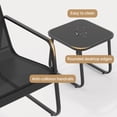 thumbnail image 6 of 3 Pieces Patio Furniture Set with Metal Frame Glass Table, Bistro Table and Chairs Set for Lawn - Black, 6 of 7