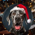 thumbnail image 4 of Great Dane Dog Wear Santa Hat Ceramics Ornaments Dog Lovers Ceramic Double Sided Tree Xmas Ornament Xmas Tree Decoration Christmas Ornament for Family Sister Friend, 4 of 8