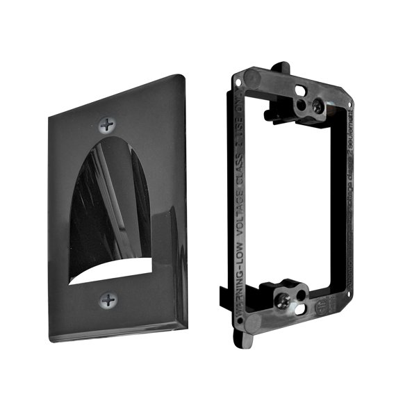 1 Paquete De Placa De Pared Para Paso De Cables Con Soporte – Kit De Gestión De Cables En La Pared – Par De Placas De Pared Para Cables Empotradas Con Soporte De Montaje De Bajo Voltaje De Una Sola Un