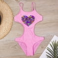 thumbnail image 6 of MEZZALL Children Girls Adjustable Strap One-Pieces Monokini Swimsuit Sweetheart Neckline And Ruffle Skirt Design Boho Summer Flower Print Beachwear, 6 of 8