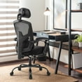 thumbnail image 3 of CONCETTA Ergonomic Office Chair - High Back Mesh, Reclining with Lumbar Support, Adjustable Headrest, Footrest & Padded Arms, Black, 3 of 6