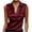 Wine, variant on Women's Sleeveless Silk Satin Blouse, Casual V Neck Tank Top for Business, Office, and Dressy Summer Wear,Champagne,S
