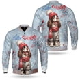 thumbnail image 3 of Hello Winter English Springer Spaniel Smiling in Red Scarf Hat Welcome Christmas All Over Print 3D Baseball Jacket Springers Dog Lover Gifts Bomber Jacket Softball - 00017, 3 of 6