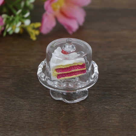 

JETTINGBUY 1:12 Dolls house furniture transparent glass dessert fruit tray