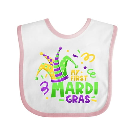 

Inktastic My First Mardi Gras-Jester Hat Gift Baby Boy or Baby Girl Bib