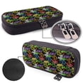 thumbnail image 4 of Picia Game Joysticks Pattern Large Capacity PU Leather Pencil Case Organizer Pen Marker Holder Double Zipper Storage Bag Big Pencil Pouch for College Office, 4 of 6