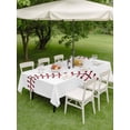 thumbnail image 3 of Outdoor Tablecloth with Umbrella Hole and Zipper, Baseball Rectangle Table Cloth 60x102 Inch Waterproof Tablecloth, Modern Minimalist Red Lines Picnic Table Cover for Patio Camping, 3 of 7