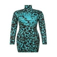 thumbnail image 1 of EIMELI Robe Extensible Y2K Années 90 pour Femmes Col Haut Bodycon T-Shirt Midi Robe de Soirée Mode Urbaine Vert L, 1 of 6