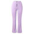 thumbnail image 4 of BLOCLOALO Casual Pants Workout Pants Flare Leggings with Pockets Yoga Pants High Waisted Comfy Business Trousers Polyester Pants Pants Trendy Sweatpants Women Trendy Pants Exercise Pants Purple M, 4 of 7