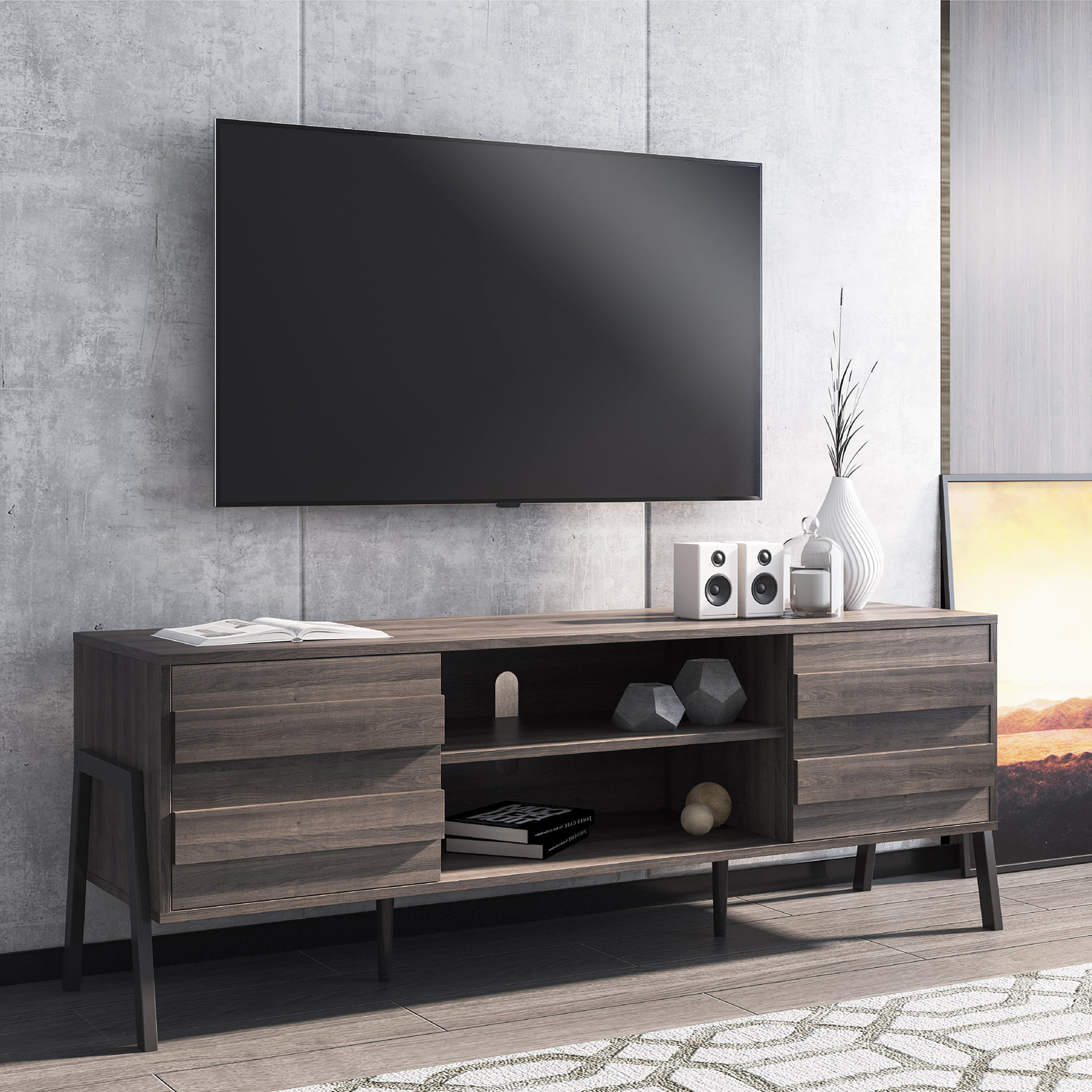 WAMPAT Mid-Century Modern TV Stand for up to 65'' Flat ...
