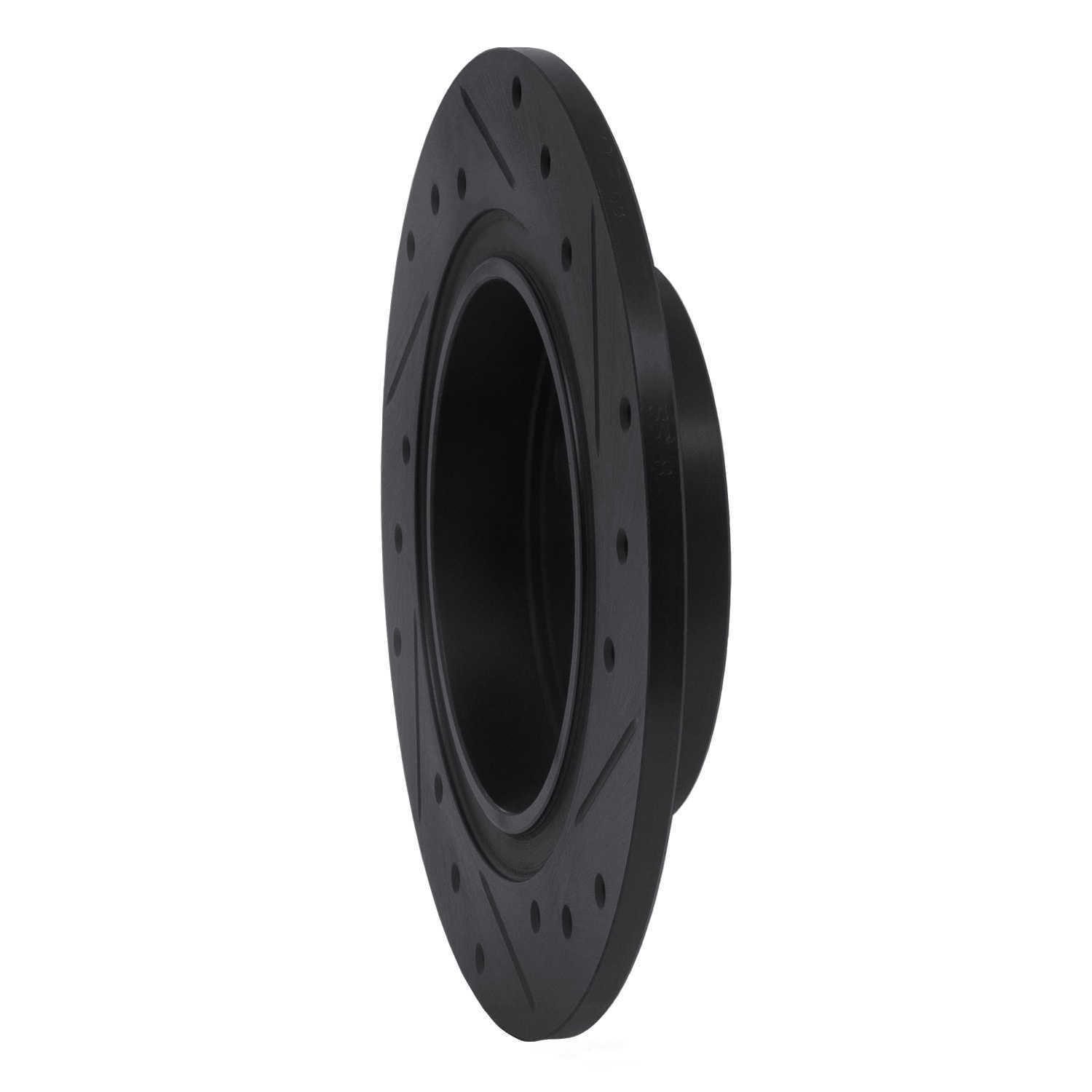 Dynamic Friction Company 633-76035L DFC Brake Rotor - Drilled And Slotted - Black
