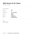 thumbnail image 2 of 1997 Acura Cl 16" Silver OEM Factory Wheel Rim 42700SY8A02, 2 of 2