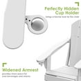 thumbnail image 6 of Folding Adirondack Chair HDPE Weather Resistant Patio Chairs w/Cup Holder for Fire Pit, Deck, Outdoor, White(Set of 6), 6 of 6
