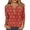 CD56_Deep Red, variant on Lumtrix Christmas Shirts for Women Fall V Neck 3/4 Sleeve Tee Cute Print Lightweight Blousers Deep Red 2XL