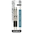thumbnail image 3 of Zebra Pen G-402 Stainless Steel Retractable Gel Pen & Refills Fine Point 05mm Black Ink 2 Pens and 6 Refills, 3 of 6
