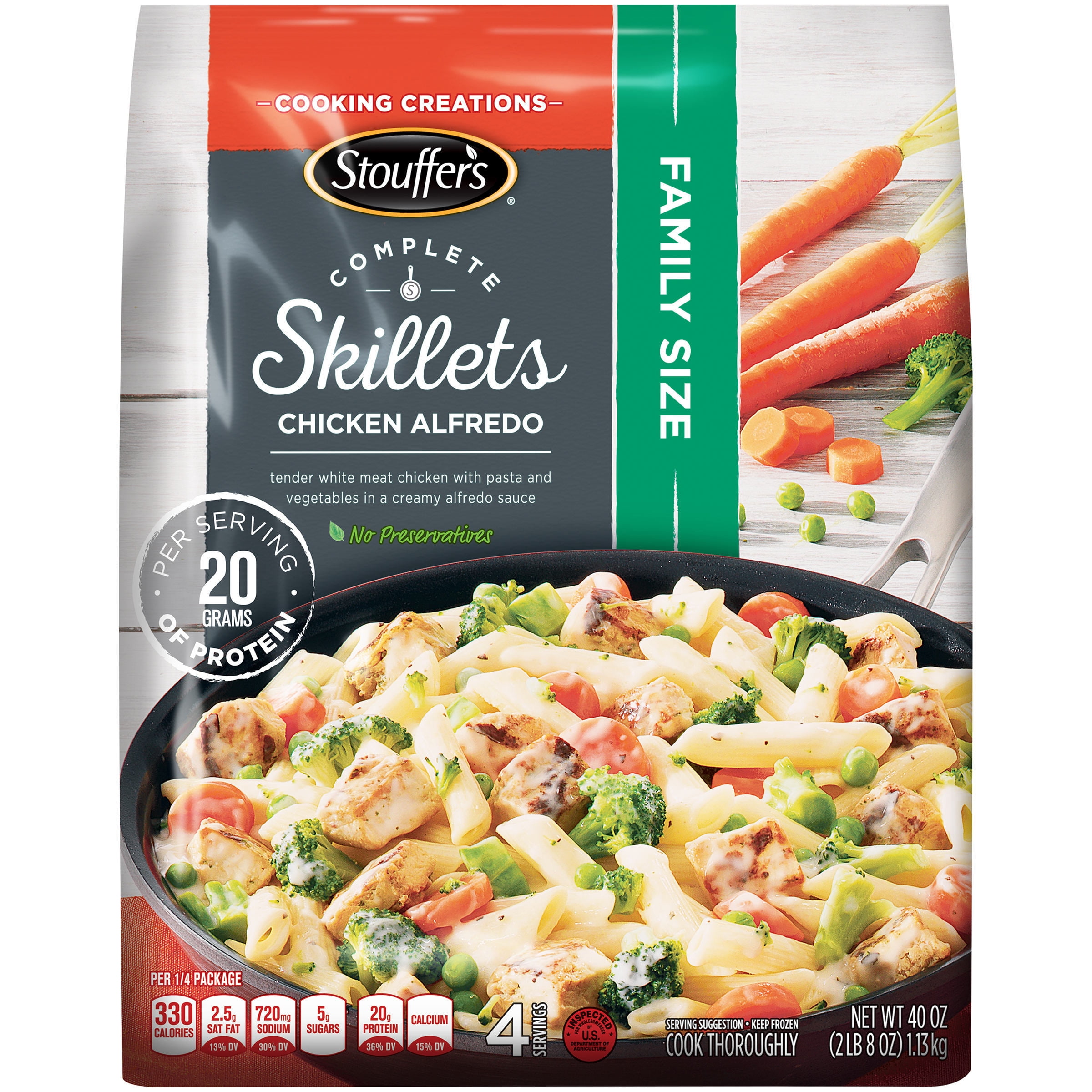 STOUFFER'S COMPLETE SKILLETS Family Size Chicken Alfredo 40 oz. Bag