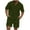 Army Green, variant on Dagegui Mens 2 Pieces Sweatsuits Waffle T-Shirts and Short Pants Sets 1/4 Zip Up Turndown Collar Shirts Solid Casual Loose Fit Set Summer Army Green L