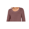 thumbnail image 2 of STYLE & COMPANY Womens Pink Textured  Knitted Printed Long Sleeve Scoop Neck T-Shirt Petites PS, 2 of 3
