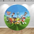 thumbnail image 4 of Fondo de fotografía circular para fiesta de cumpleaños de Paw Patrol, tema de cachorros, baby shower para niños, pancarta de fotos circular, 4 of 4